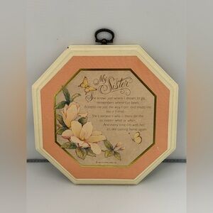 Vintage Hallmark "My Sister" wooden plaque